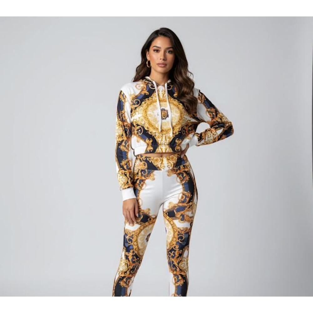 Beautiful Luxury Print Soft Velour Hoodie